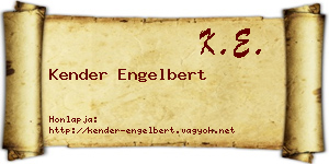 Kender Engelbert névjegykártya